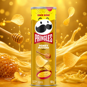 Pringles Honey Mustard 156g – Honey Mustard Potato Crisps