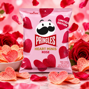 Pringles Heart Minis Rose – Rózsa- és vaníliaízű szív alakú burgonyasnack 35 g