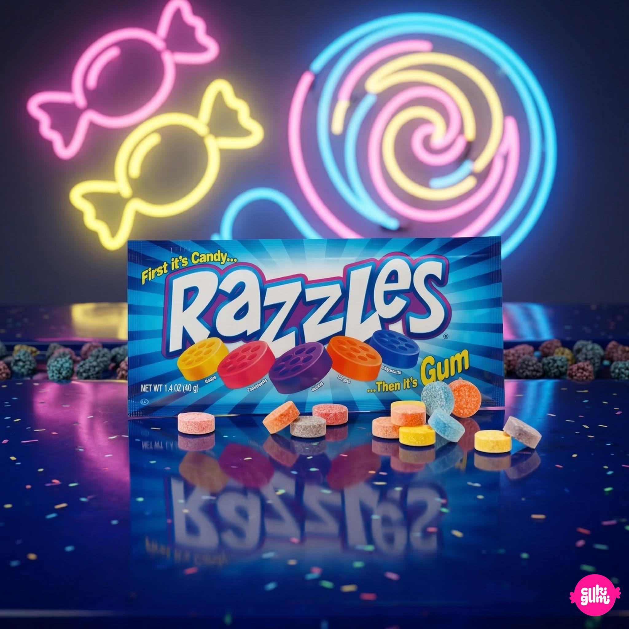 Razzles Gyümölcsös ízű rágógumi cukorka 40 g