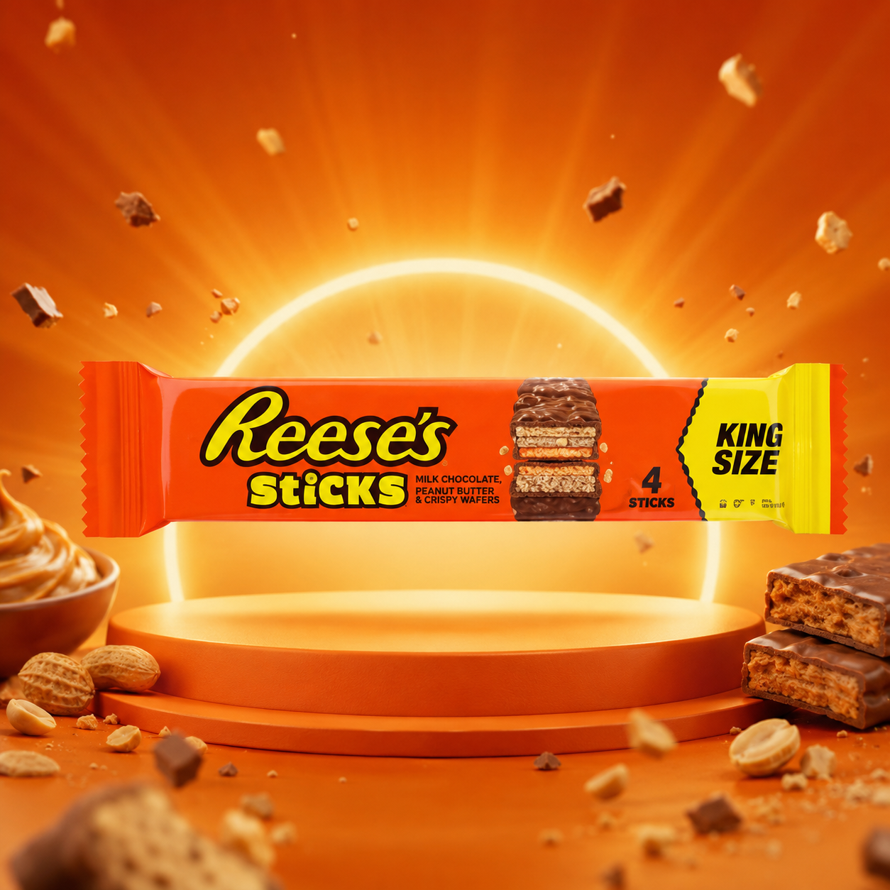 Reese's Bar Sticks King Size 85g – Mogyoróvajas Ostyaszelet Tejcsokoládéval