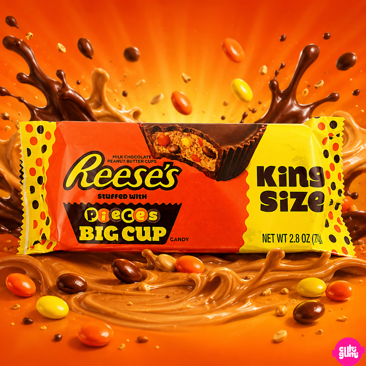 Reese's Peanut Butter Cups with Reese's Pieces King Size 79 g – Reese's Pieces Mogyoróvajas Óriás Cup