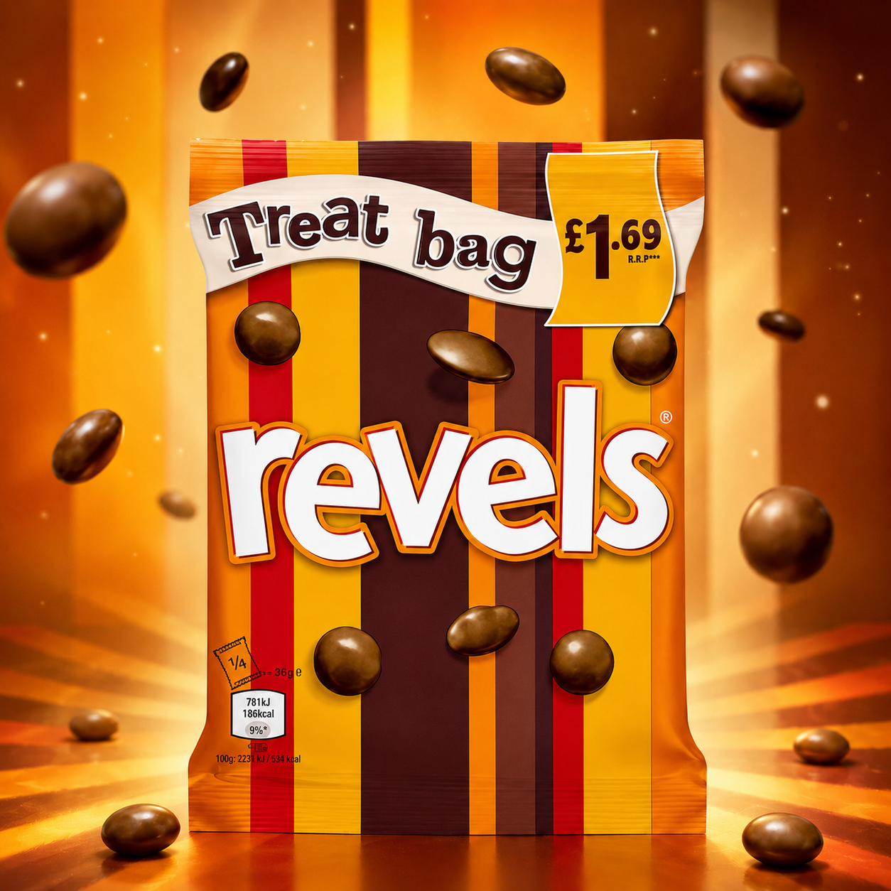 Revels Treat Bag 71g – Meglepetés Tejcsokoládés Drazsé Válogatás
