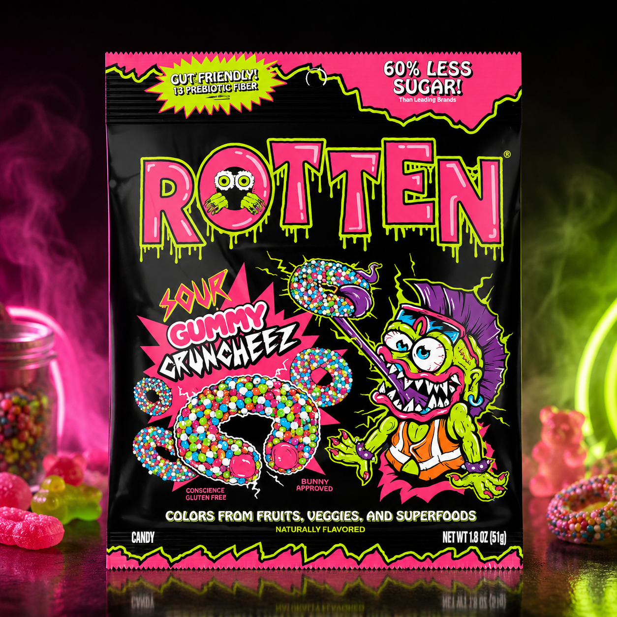 Rotten Gummy Cruncheez Sour 50g – Savanyú Ropogós Gumicukor