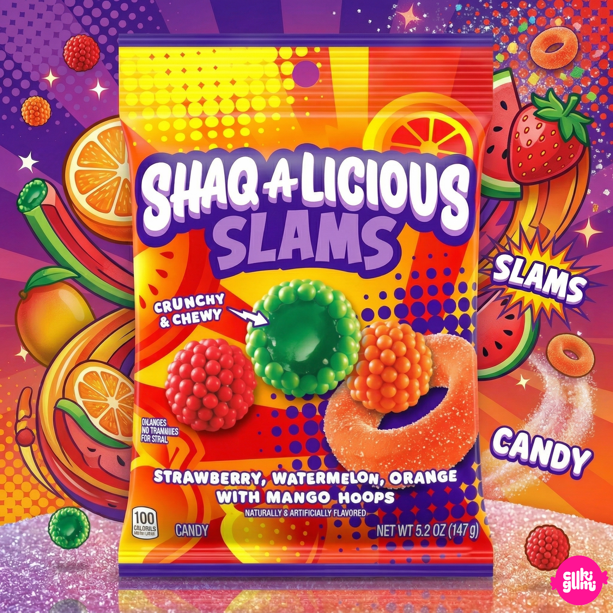 Shaq Gyümölcsös Crunchy & Chewy Mix 147 g – SHAQ-A-LICIOUS SLAMS