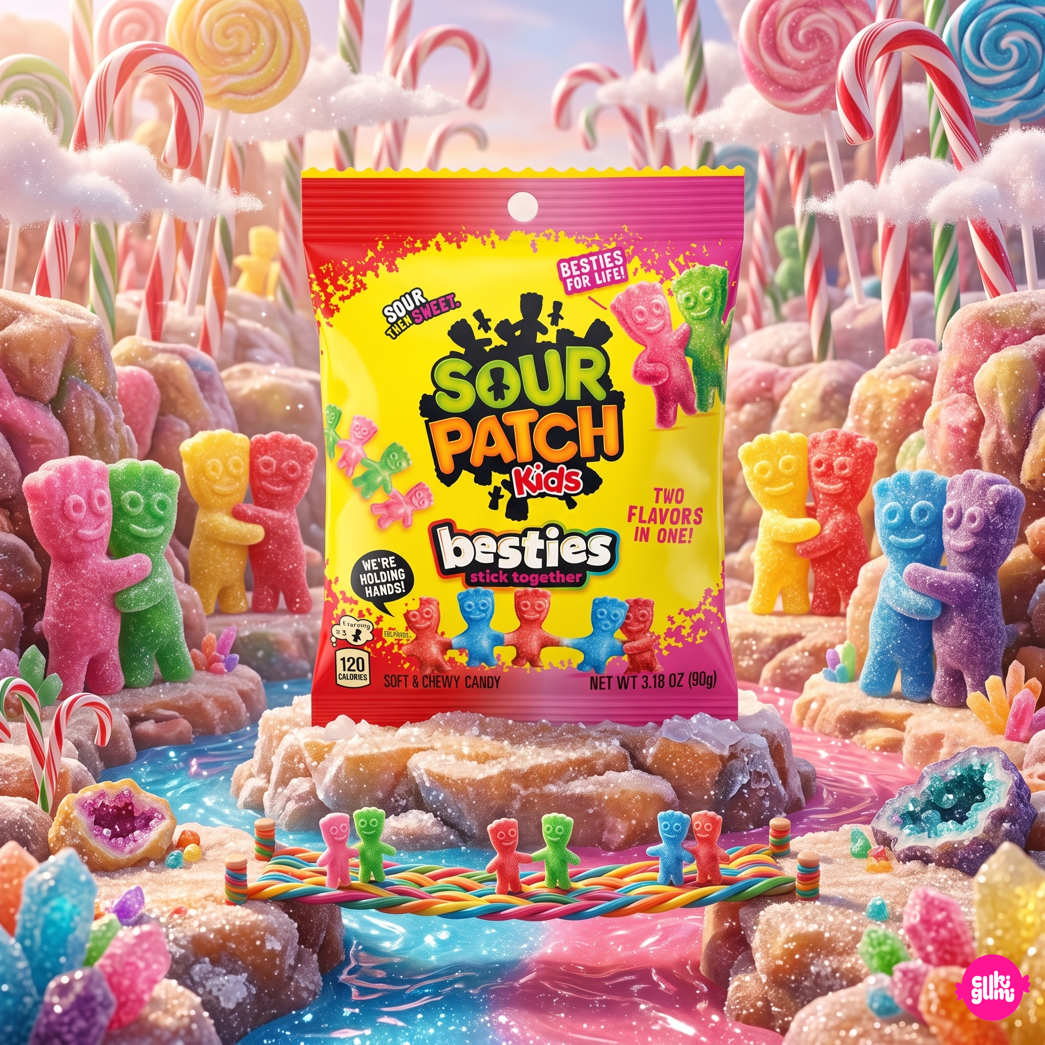 Sour Patch Kids Besties Assorted 90 g – Savanyú-Gyümölcsös Gumicukor