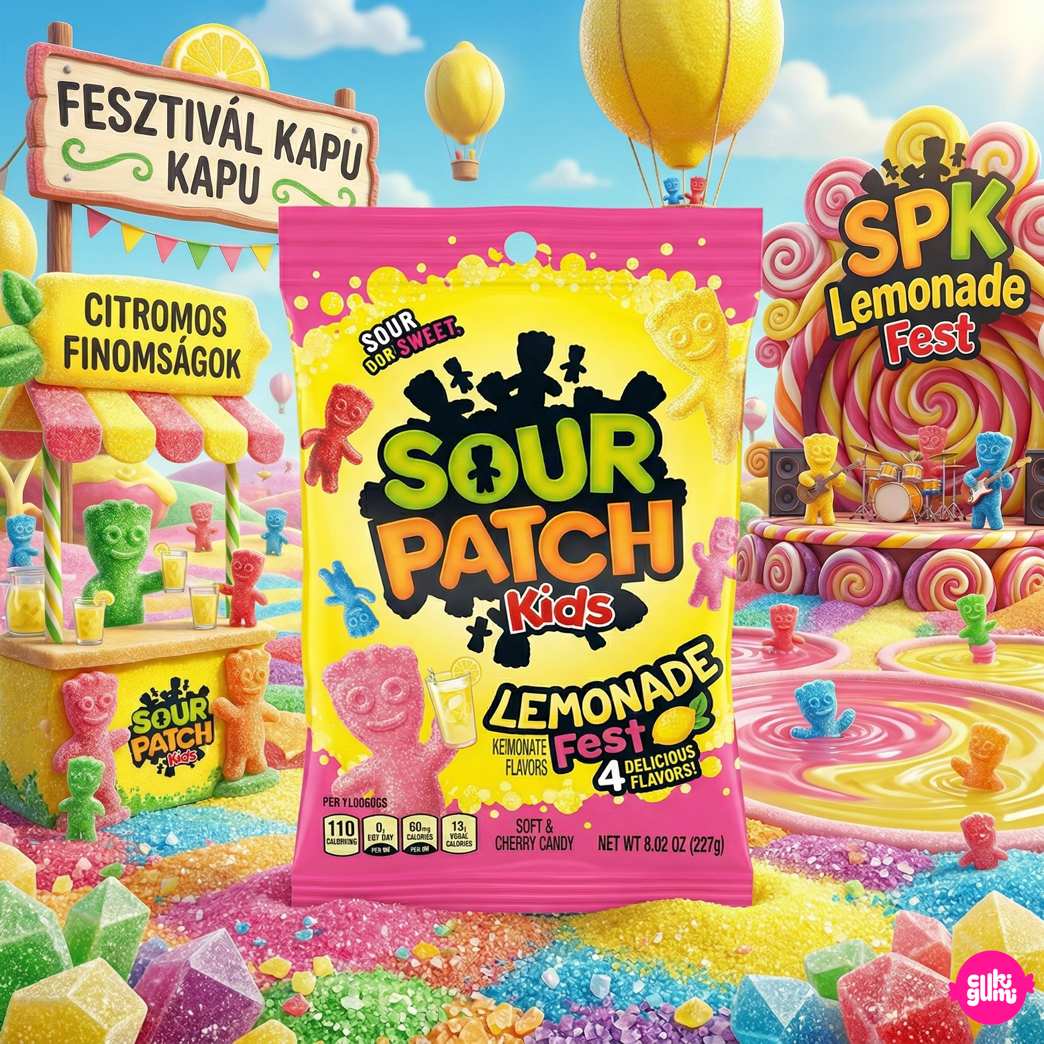Sour Patch Kids Lemonade Fest 102 g – Limonádé Ízű Savanyú Gumicukor Válogatás