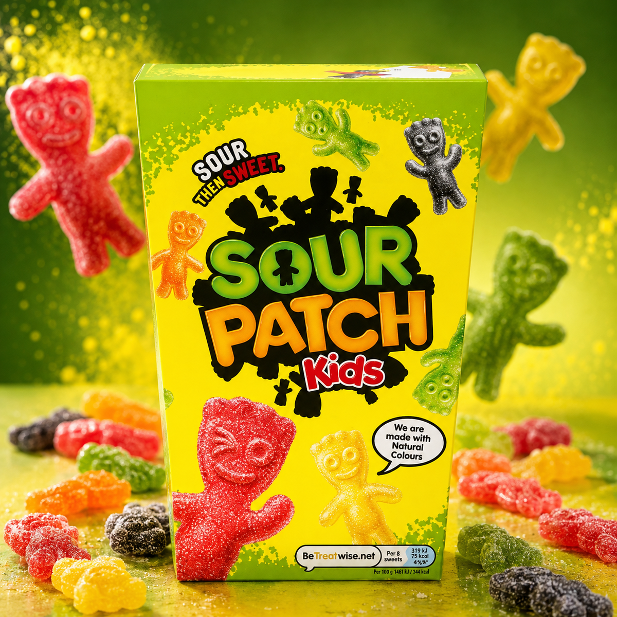 Sour Patch Kids Original savanyú cukorbevonatú vegyes gyümölcsízű gumicukor 300 g