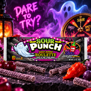 Sour Punch Ghost Pepper Roulette 91 g - Savanyú gyümölcs- és csípős chili ízű cukorkaszálak 91 g