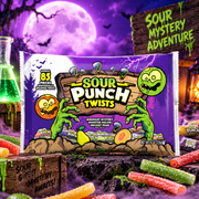 Sour Punch Twists 85 Pack 510 g - 85 db-os Halloween savanyú gyümölcsízű csavart cukorkaszál válogatás 510 g
