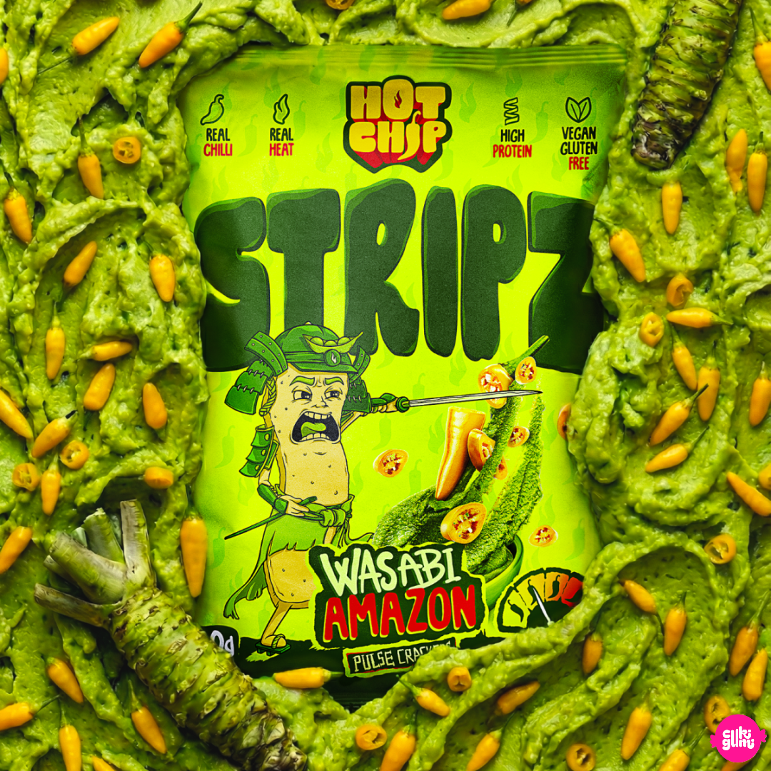 Stripz Wasabi Amazon 80 g - Wasabis csípős borsó alapú snack csíkok