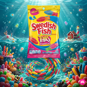 Swedish Fish Tails 226 g – Dual Flavor Fish-shaped Gummy Candy