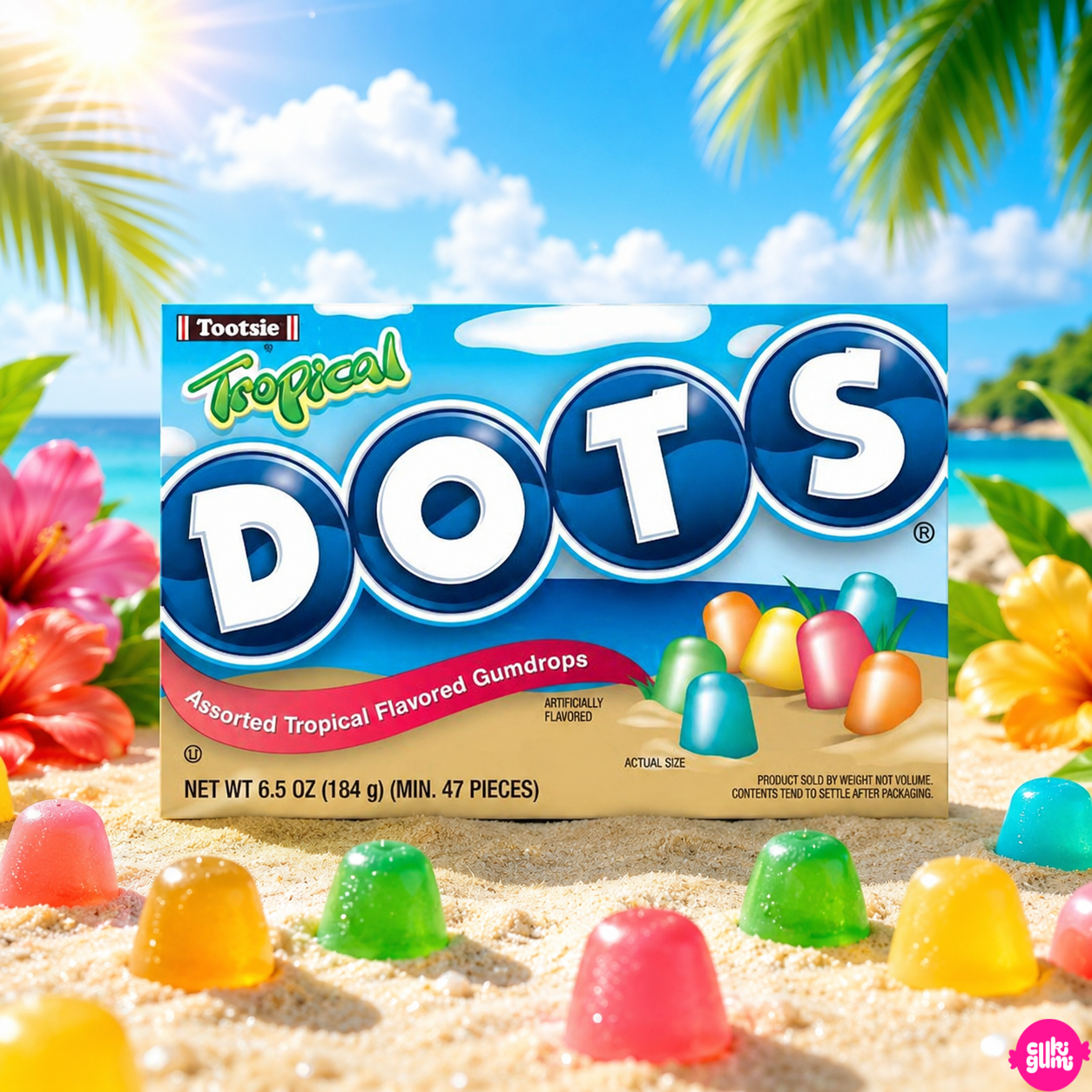 Tootsie Dots Tropical 184 g – Trópusi Gyümölcsízű Gumicukor