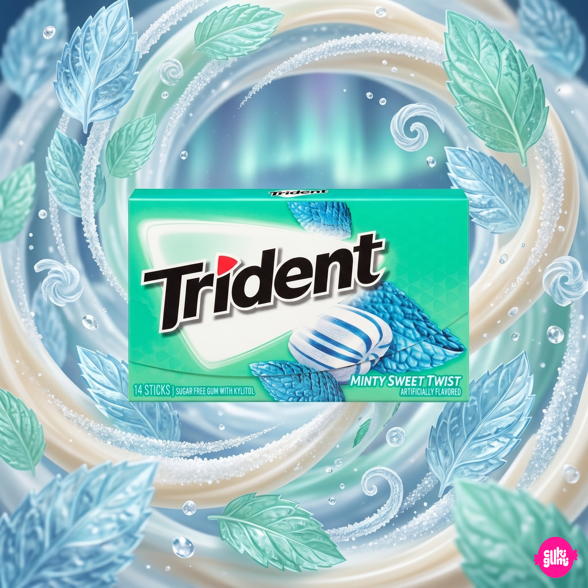 Trident Gum Minty Sweet Twist 31 g – Sweet Mint Sugar-Free Chewing Gum with Xylitol