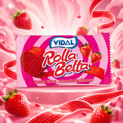 Vidal Rolla Belta Strawberry 20 g – Savanyú Eperízű Cukorkaszalag