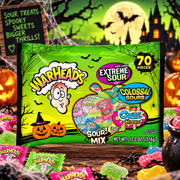Warheads Sour Halloween Mix 374 g - 70 darabos savanyú Halloween édességválogatás 374 g