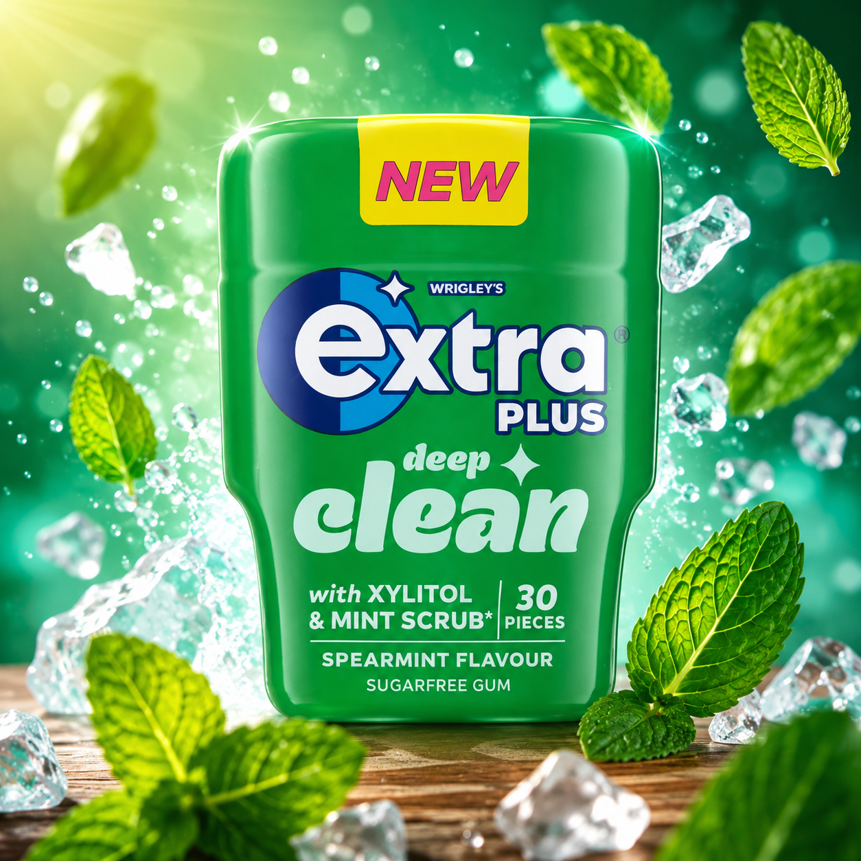 Wrigley's Extra Plus Deep Clean Spearmint 73 g – Cukormentes Fodormentaízű Rágógumi