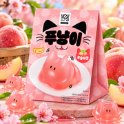 YOUUS Punyangi Peach Jelly – Cica alakú őszibarack ízű zselés desszert 90 g